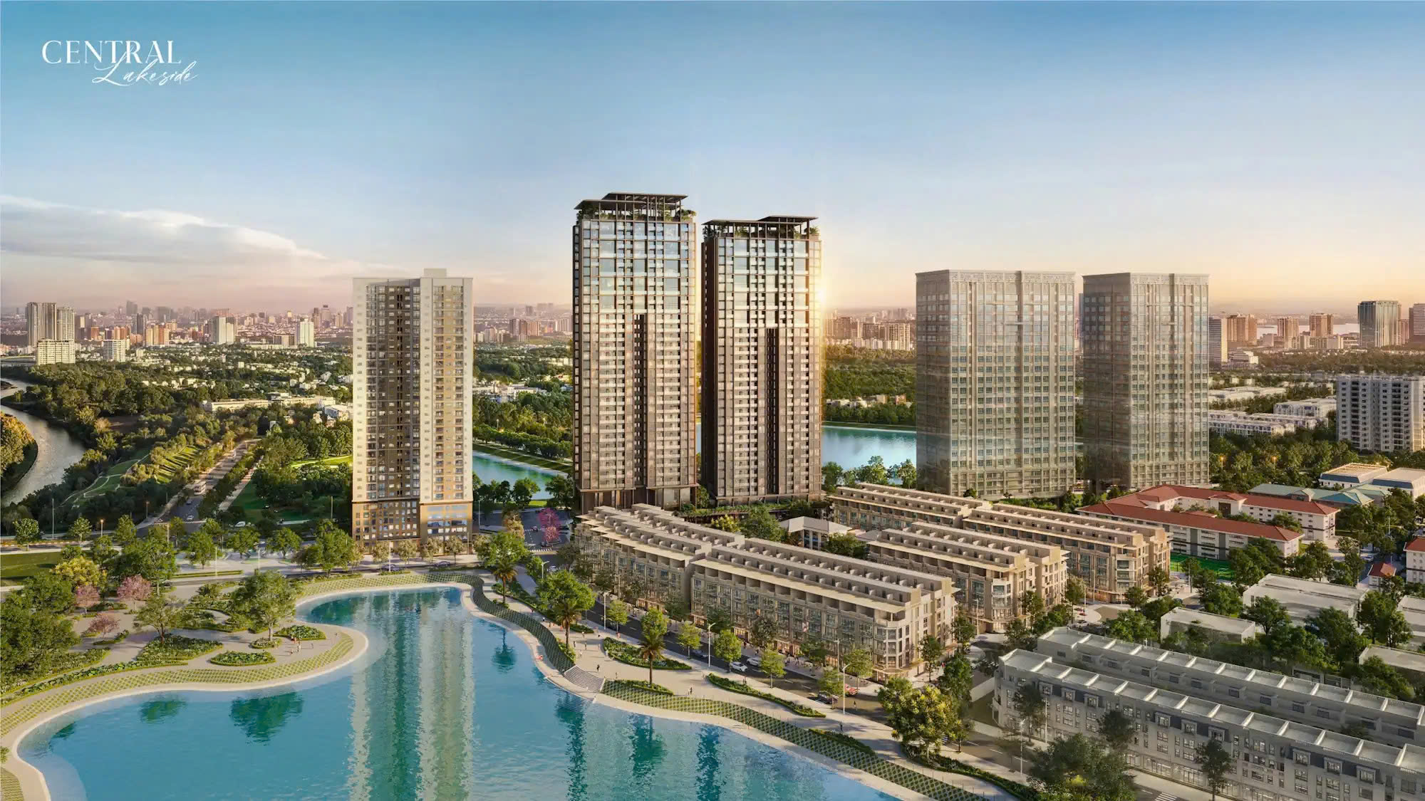 Phối cảnh dự án Central Lakeside từ trên cao.